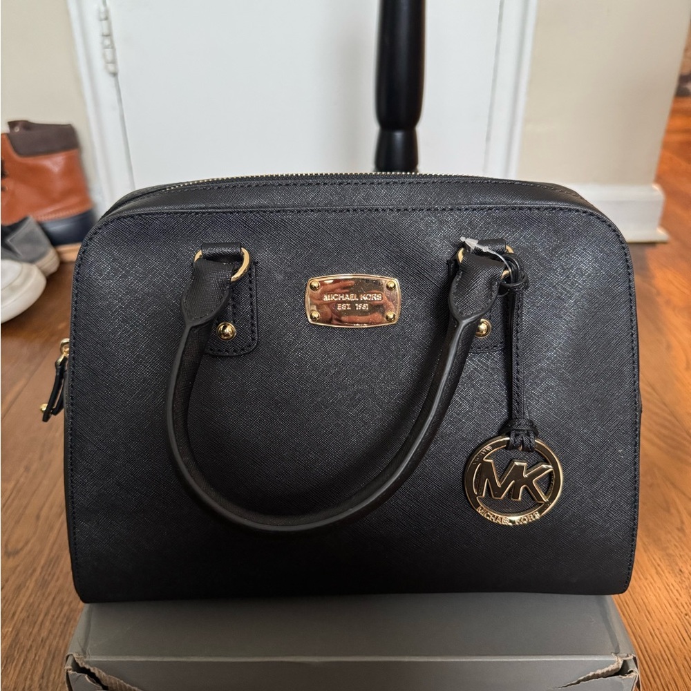 Michael Kors Black Saffiano Leather Satchel